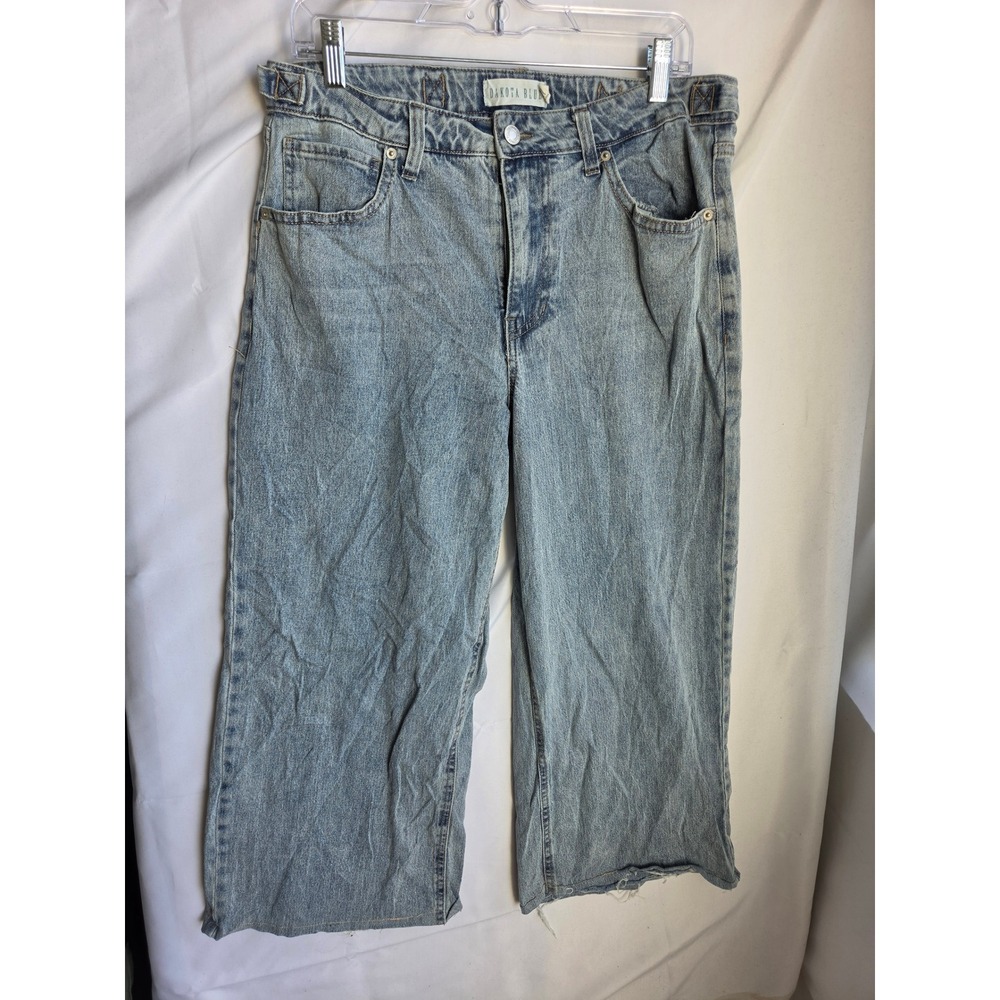 Dakota Blue Jeans Womens Light Blue Wash Relaxed High Rise Wide Leg
